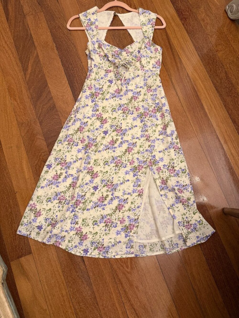 ASTR the Label Floral Tie-Front Maxi Dress XS